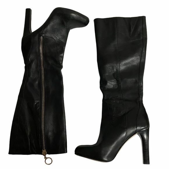 Inc International Concept Black High Heels Zip Up Boots 6M - Picture 4 of 11
